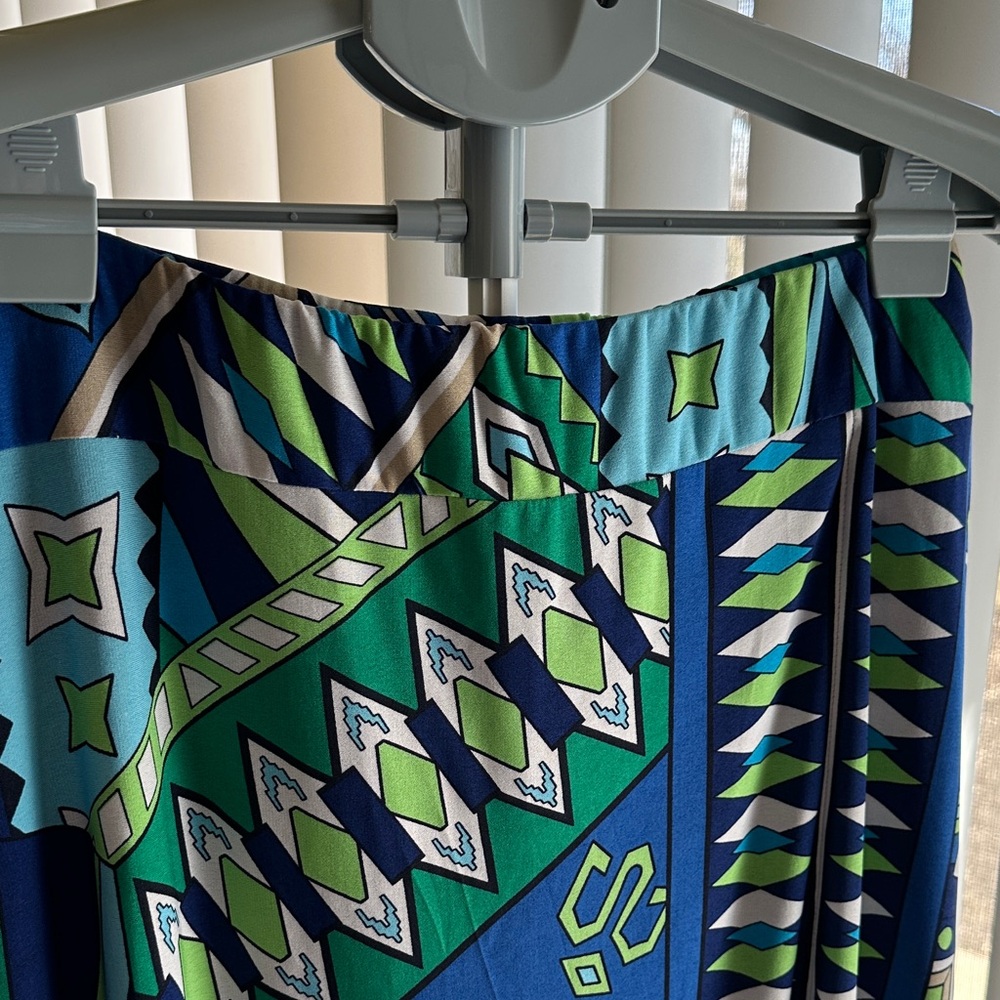 Chico's Vibrant Blue and Green Maxi Skirt - Picture 4 of 9